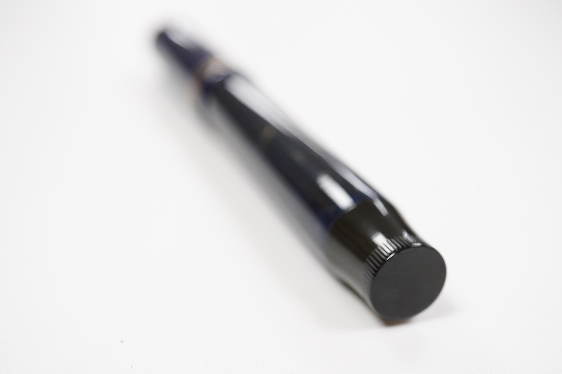 A Parker Snr Duofold Lucky Curve fountain pen in lapis blue